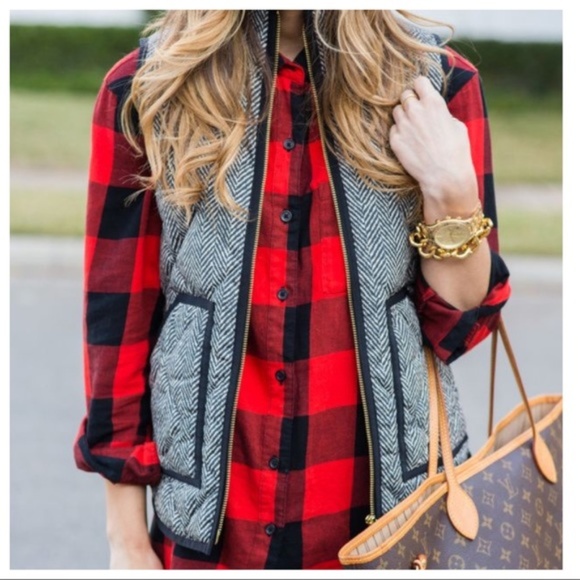 Infinity Raine Jackets & Blazers - ❤️ Herringbone Printed Quilted Vest